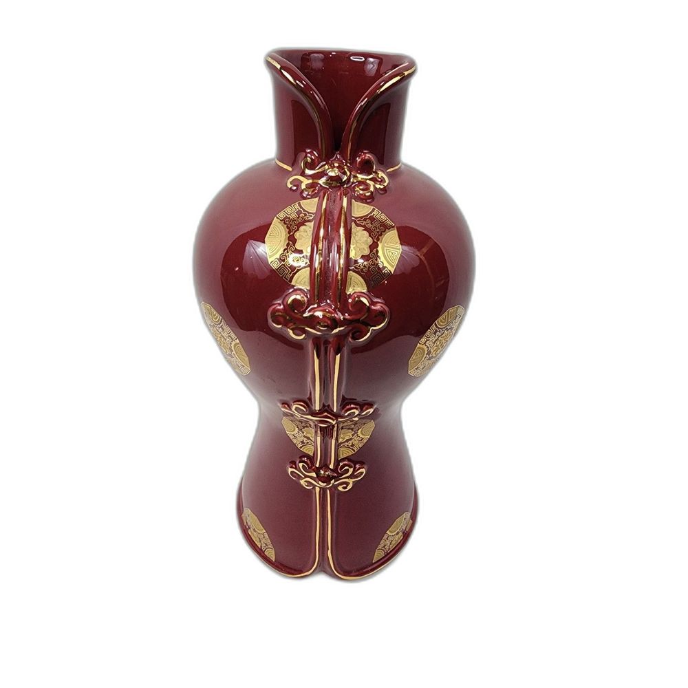 Chinese Kimono vase, deep red jardiniere